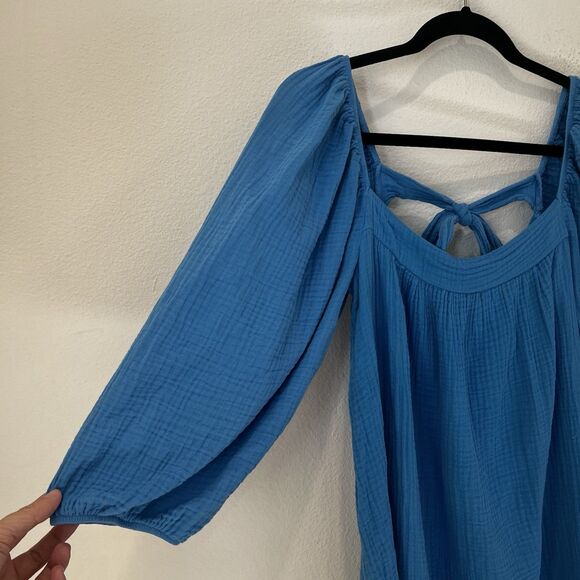 Nation LTD Carter Gauze Mini Dress In Lapis In Multi Sz S Casual Resortwear Boho - Picture 4 of 10